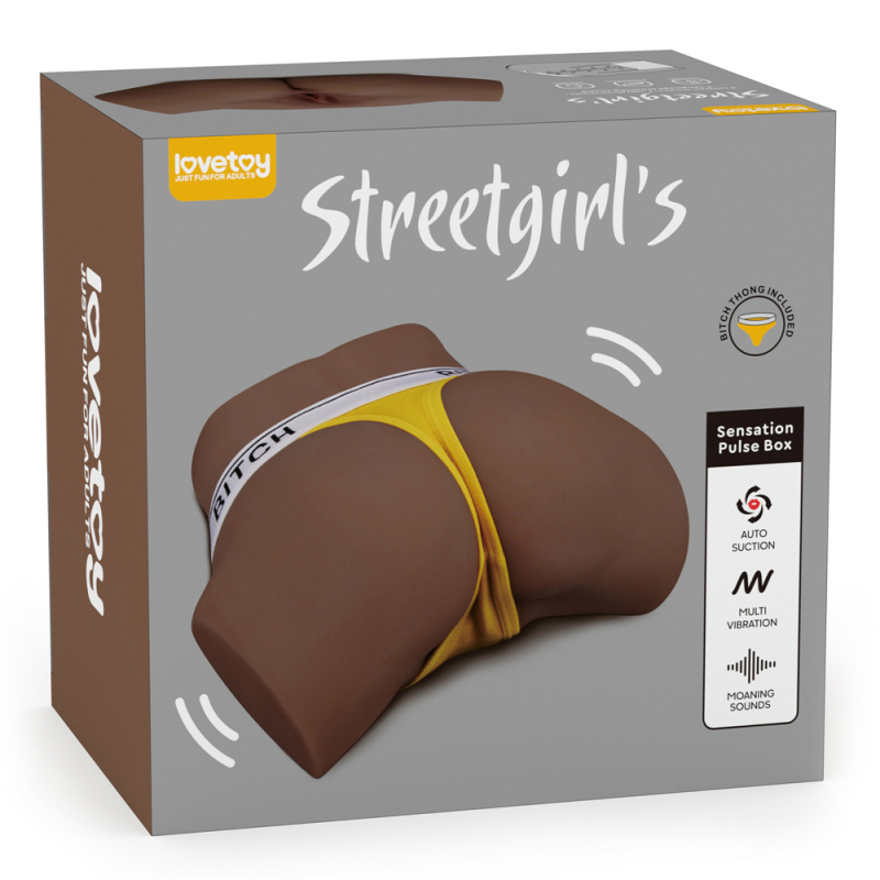 Мастурбатор с вибрацией, голосом и посасывающим эффектом "Lovetoy Streetgirls" мулатка в трусиках 