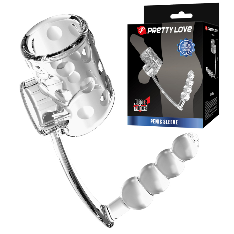 Насадка открытая + анальная пробка "Pretty Love Bigger Thicker" гелевая 