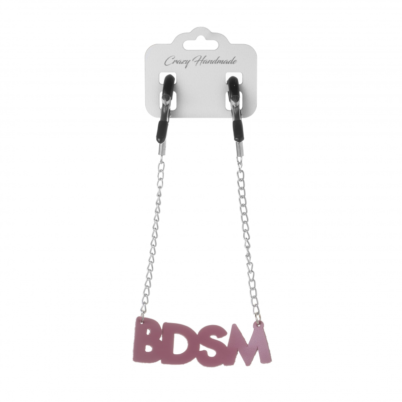 Зажимы на цепочке "Crazy Handmade" BDSM розовые 